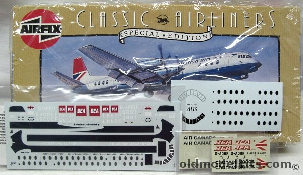 Airfix 1/144 Vickers Vanguard - British Airways - With Liveries Unlimited BEA Decals - Air Canada Cargo Decals -  BEA Channel Islands Decals and AHS Windows, 03171 plastic model kit